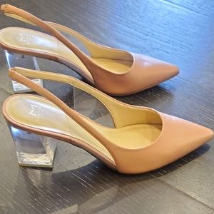 Marc Fisher Lmt New-no box. Perfect! Nude pink leather, acrylic heel slingback.